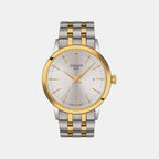 Classic Men Quartz Silver Dial Analog Stainless Steel Watch T1294102203100