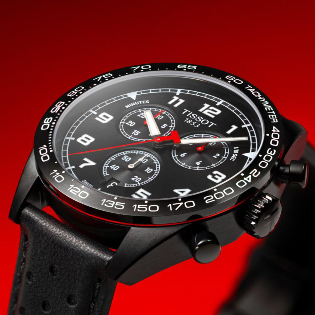 PRS 516 Men Quartz Black Dial Chronograph Leather Watch T1316173605200