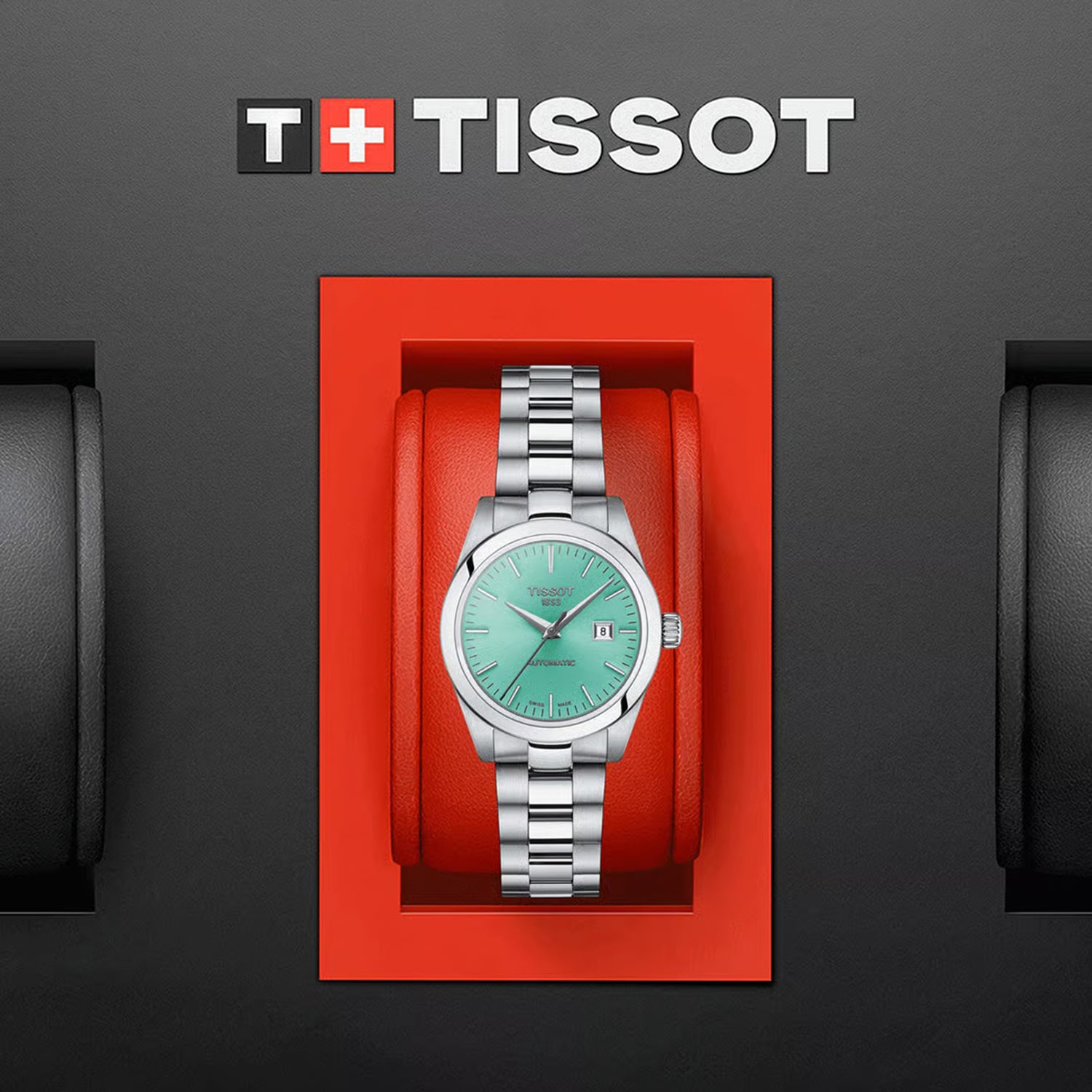 T-My Lady Women Automatic Green Dial Analog Stainless Steel Watch T1320071109100