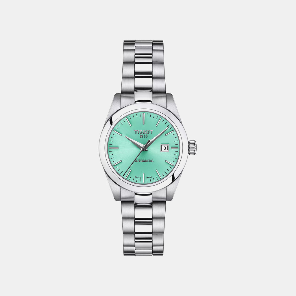 T-My Lady Women Automatic Green Dial Analog Stainless Steel Watch T1320071109100