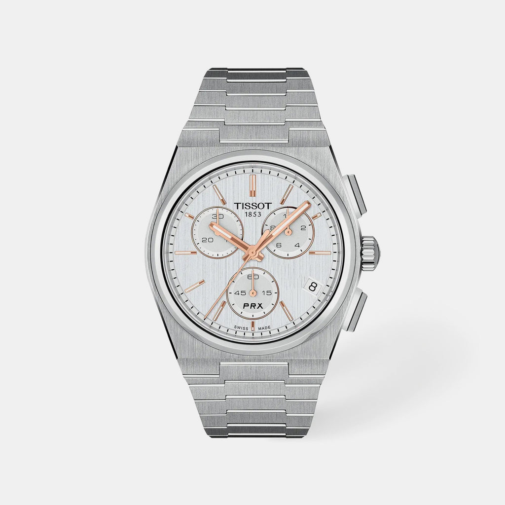 Prx Men Quartz Silver Dial Chronograph Stainless Steel Watch T1374171103100