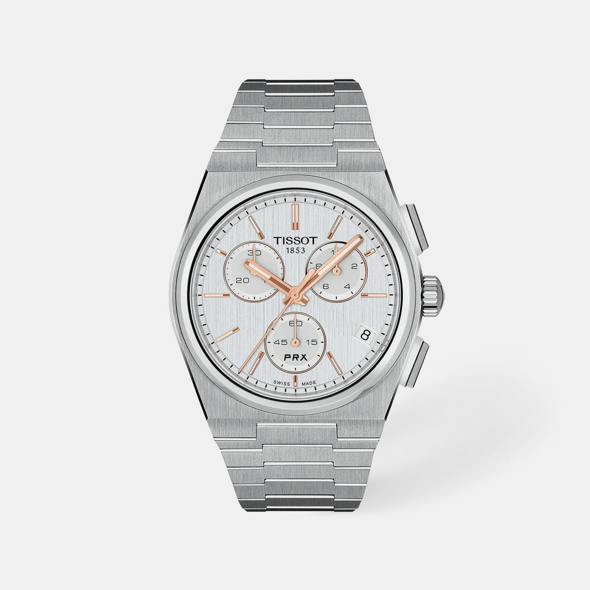 Prx Men Quartz Silver Dial Chronograph Stainless Steel Watch T1374171103100