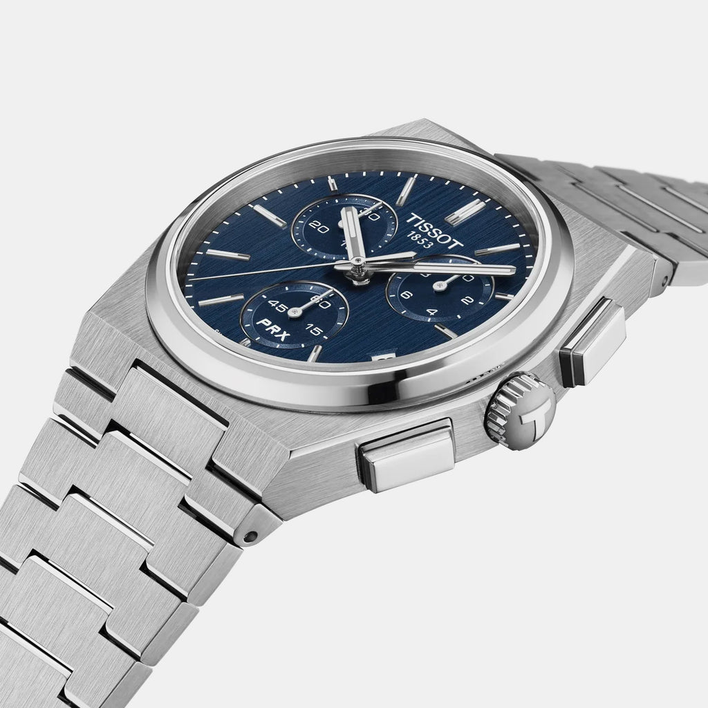 Prx Men Quartz Blue Dial Chronograph Stainless Steel Watch T1374171104100