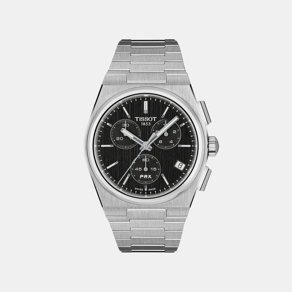 Prx Men Quartz Black Dial Chronograph Stainless Steel Watch T1374171105100