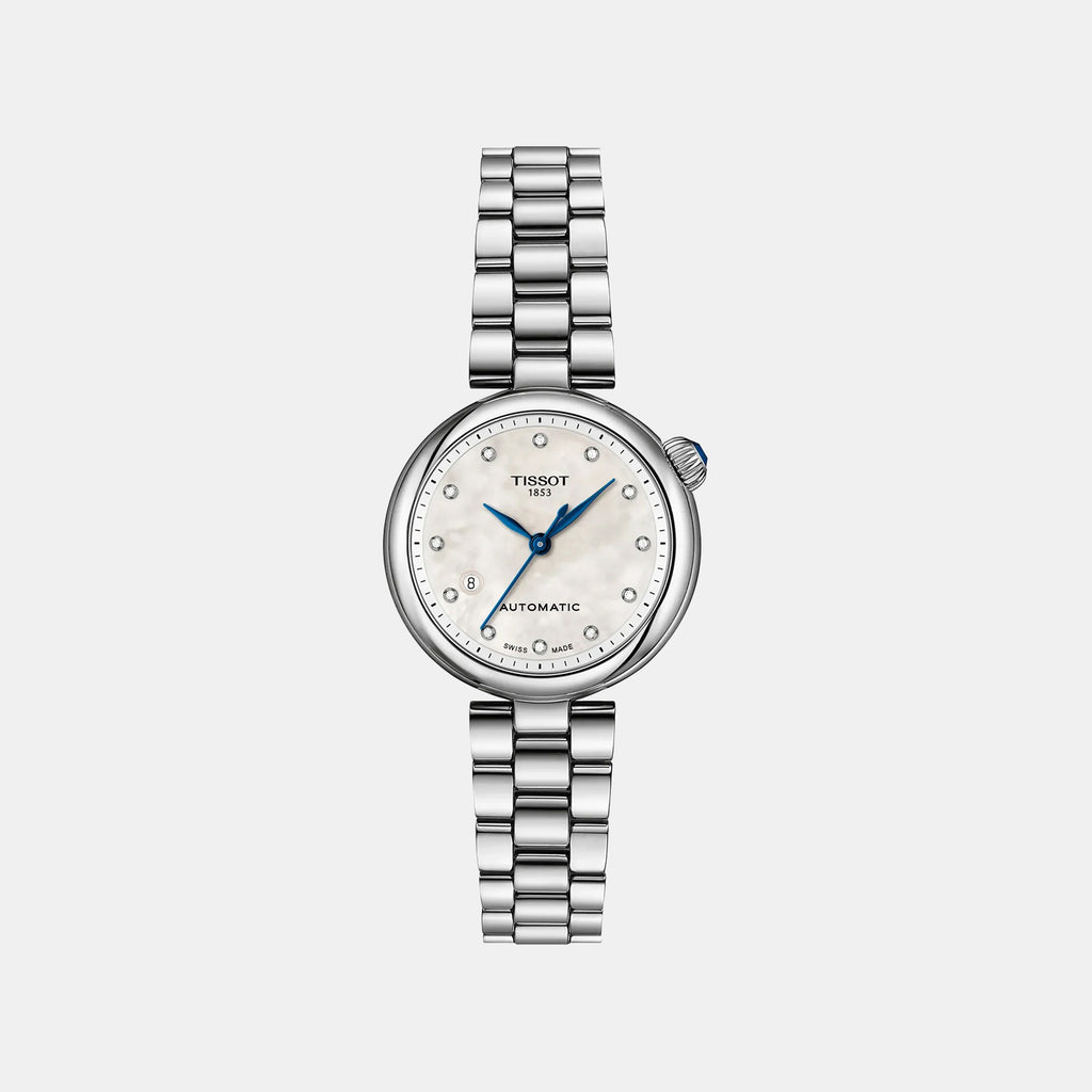 Classic Contemporary Désir Women Automatic Mother Of Pearl Dial Analog Stainless Steel Watch T1522071111600