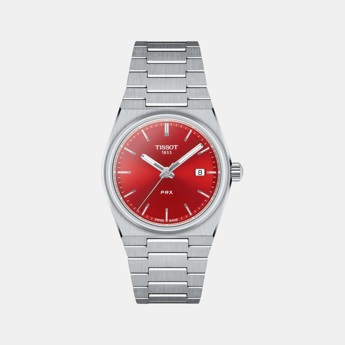 PRX Unisex Quartz Red Dial Analog Stainless Steel Watch T1372101142100