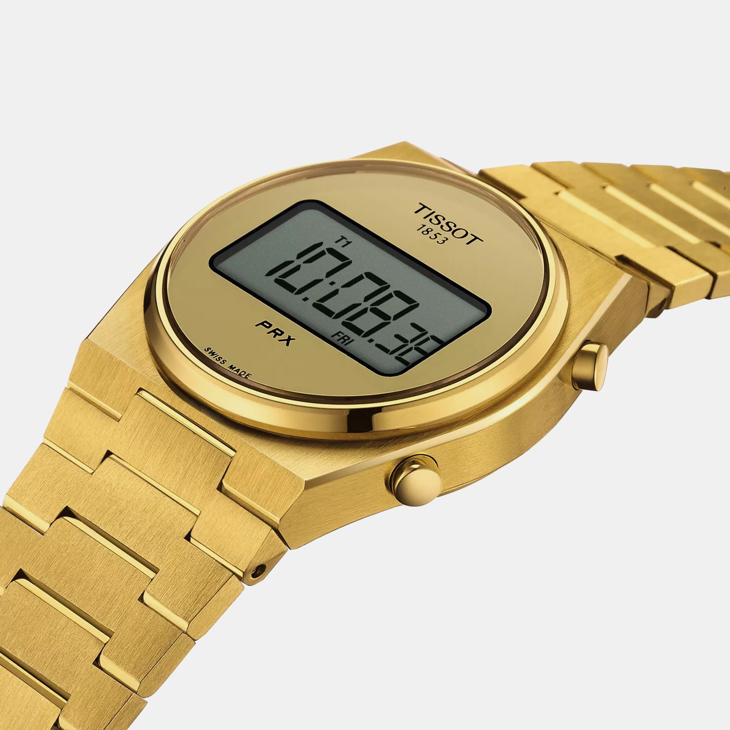 Men Gold Digital Stainless Steel Watch T1372633302000