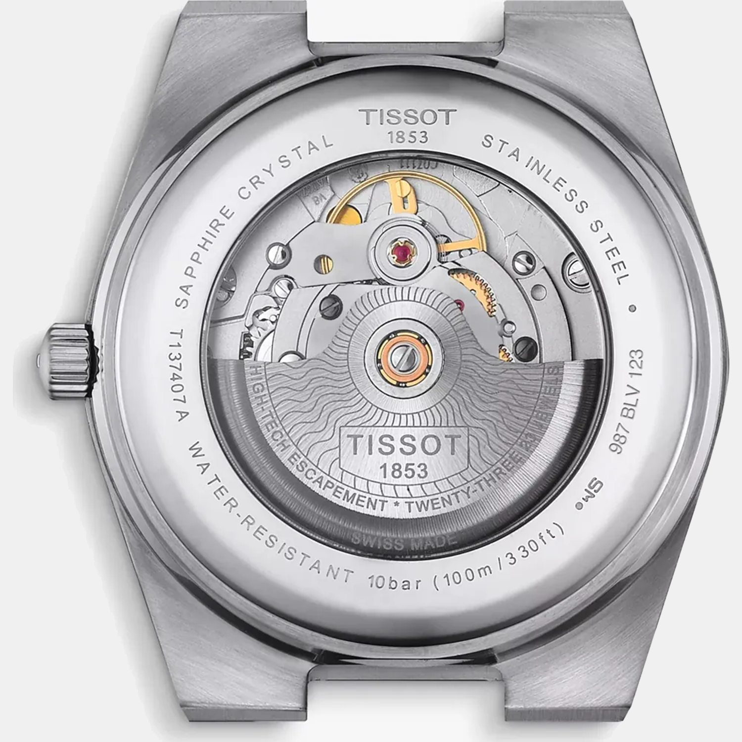 Tissot Men Tonneau Ice blue chameleon watch