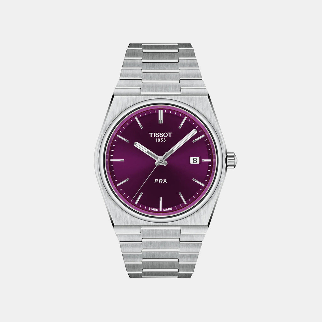 Prx Men Quartz Purple Dial Analog Stainless Steel Watch T1374101140100