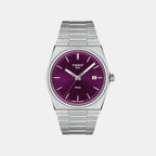 Prx Men Quartz Purple Dial Analog Stainless Steel Watch T1374101140100