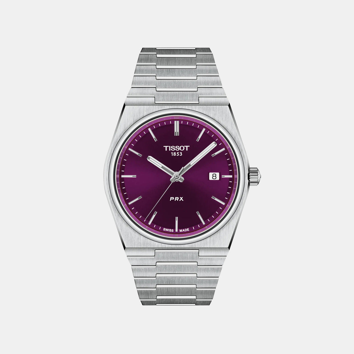 Prx Men Quartz Purple Dial Analog Stainless Steel Watch T1374101140100
