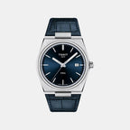 PRX Men Quartz Blue Dial Analog Leather Watch T1374101604100