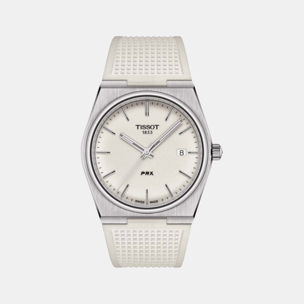 PRX Men Quartz White Dial Analog Rubber Watch T1374101701100