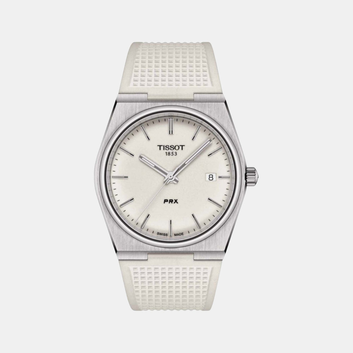 PRX Men Quartz White Dial Analog Rubber Watch T1374101701100