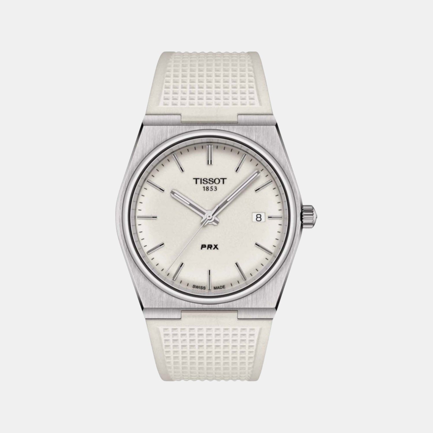 PRX Men Quartz White Dial Analog Rubber Watch T1374101701100