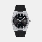 PRX Men Quartz Black Dial Analog Rubber Watch T1374101705100
