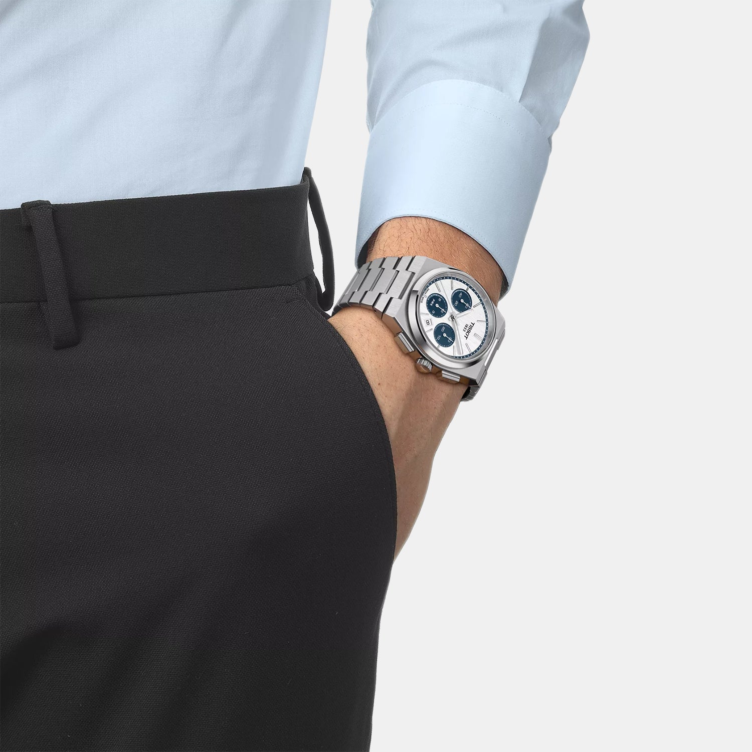 Prx Men Automatic White Dial Chronograph Stainless Steel Watch T1374271101101