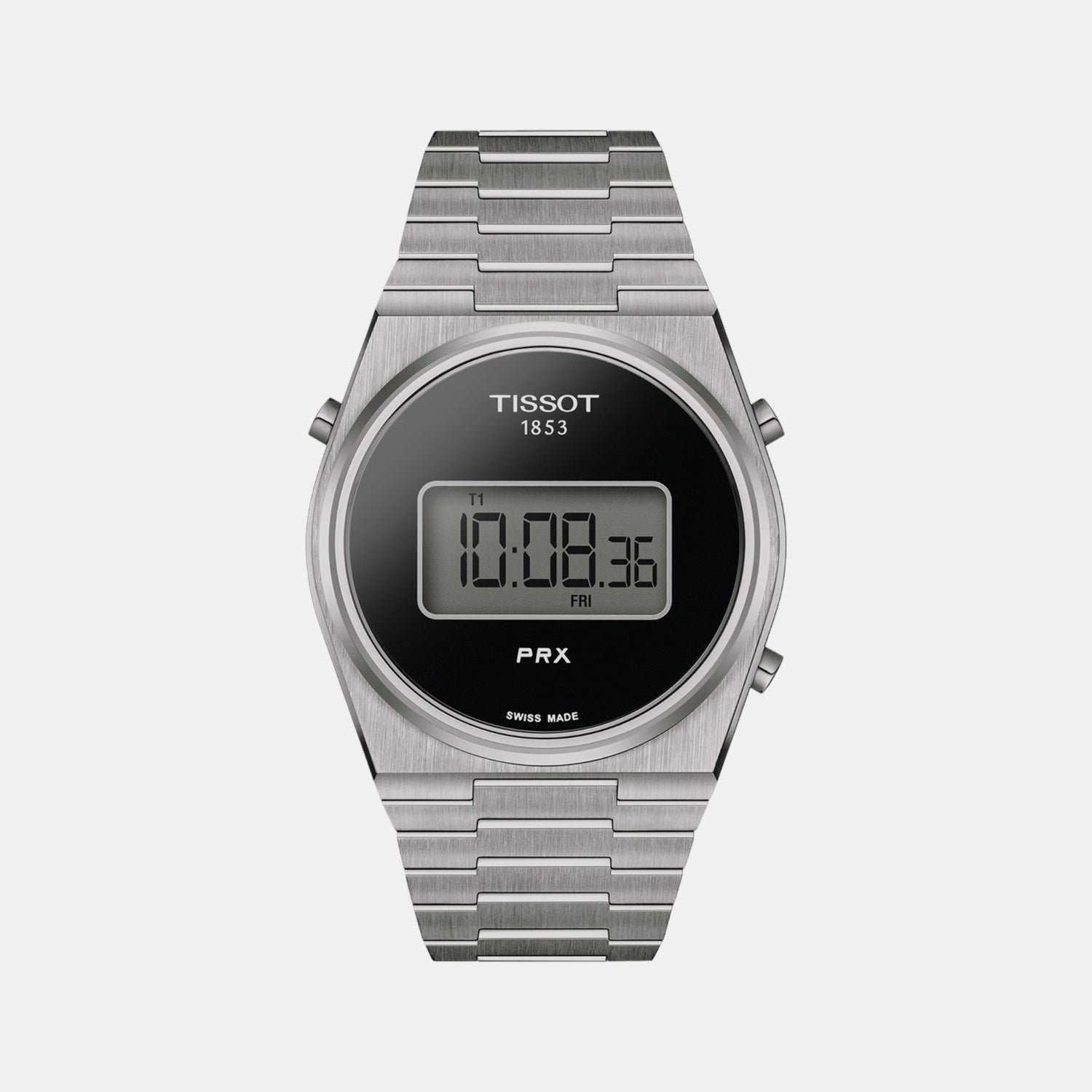 PRX Men Quartz Black Dial Digital Stainless Steel Watch T1374631105000