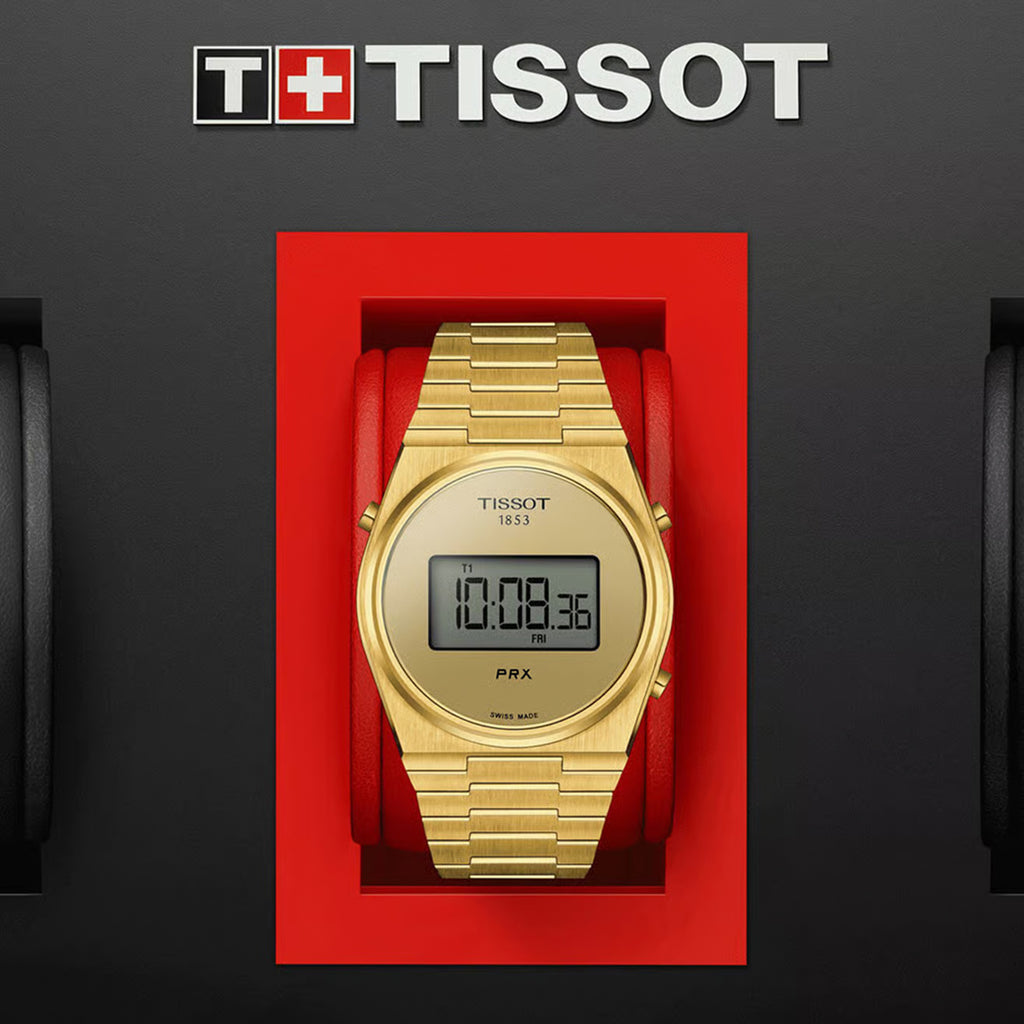 PRX Men Quartz Gold Dial Digital Stainless Steel Watch T1374633302000