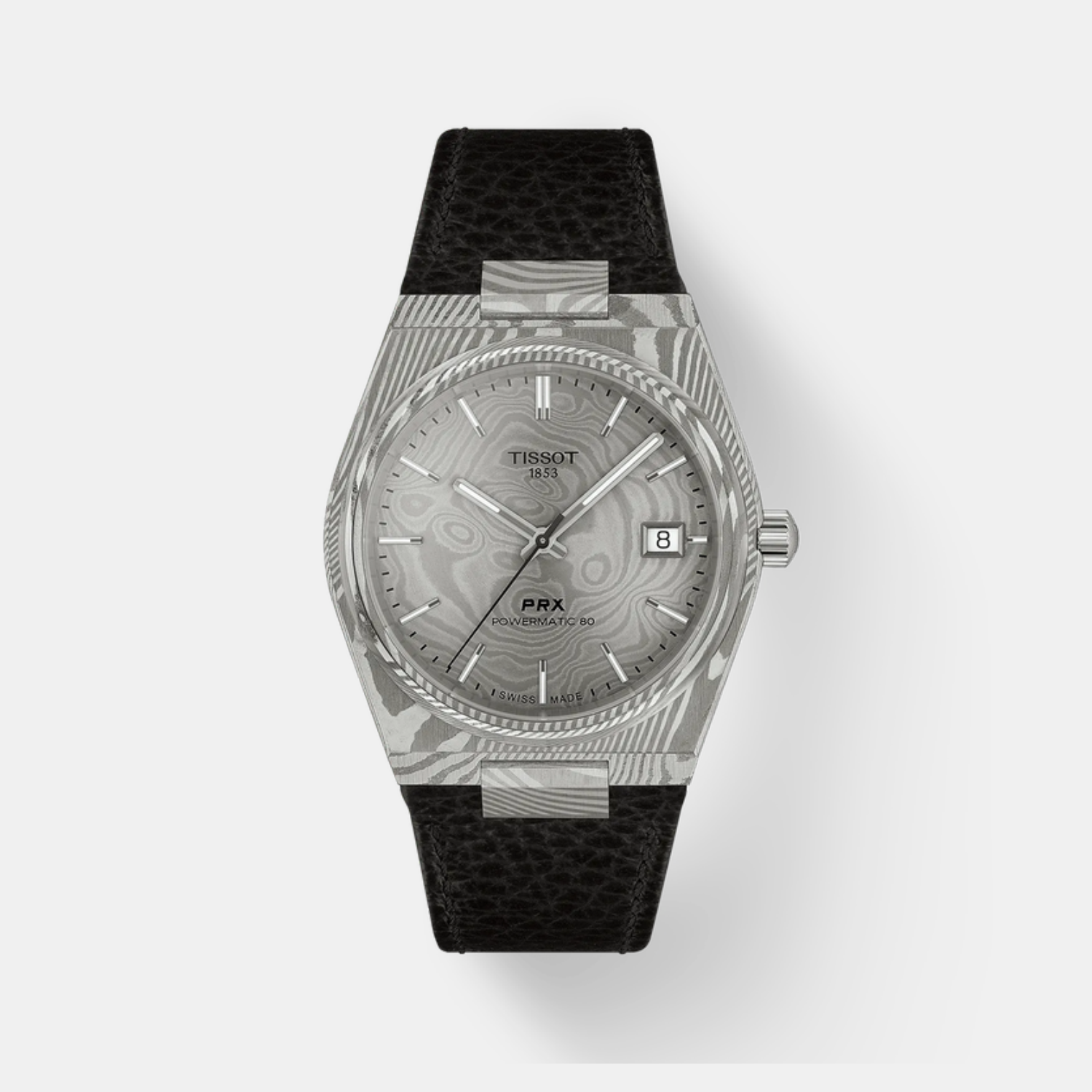 PRX Damascus Unisex Automatic Silver Dial Analog Leather Watch T1378079608100