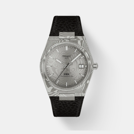 PRX Damascus Unisex Automatic Silver Dial Analog Leather Watch T1378079608100