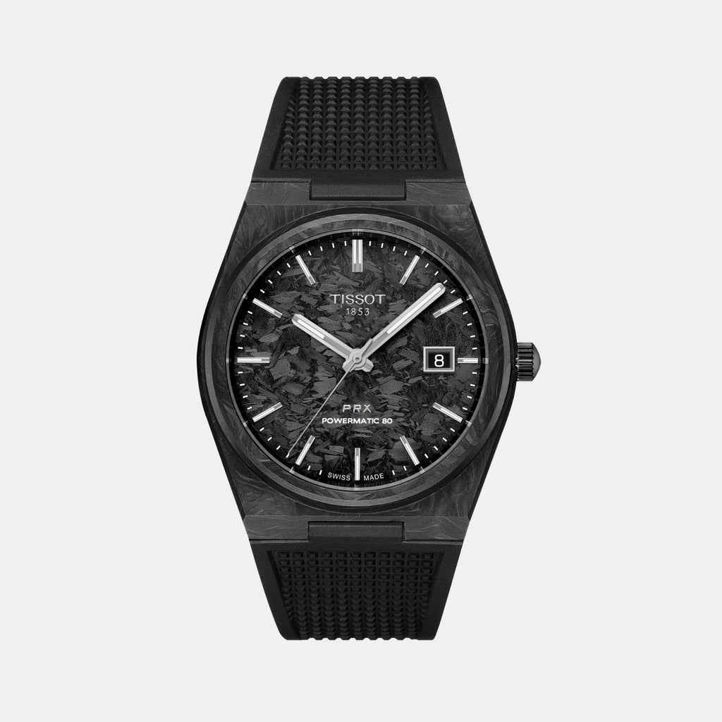 PRX Men Automatic Black Carbon Dial Analog Rubber Watch T1379079720100