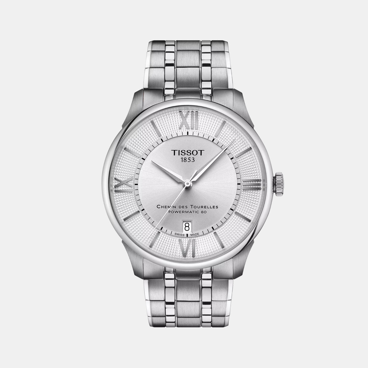 Chemin Des Tourelles Men Automatic Silver Dial Analog Stainless Steel Watch T1394071103800