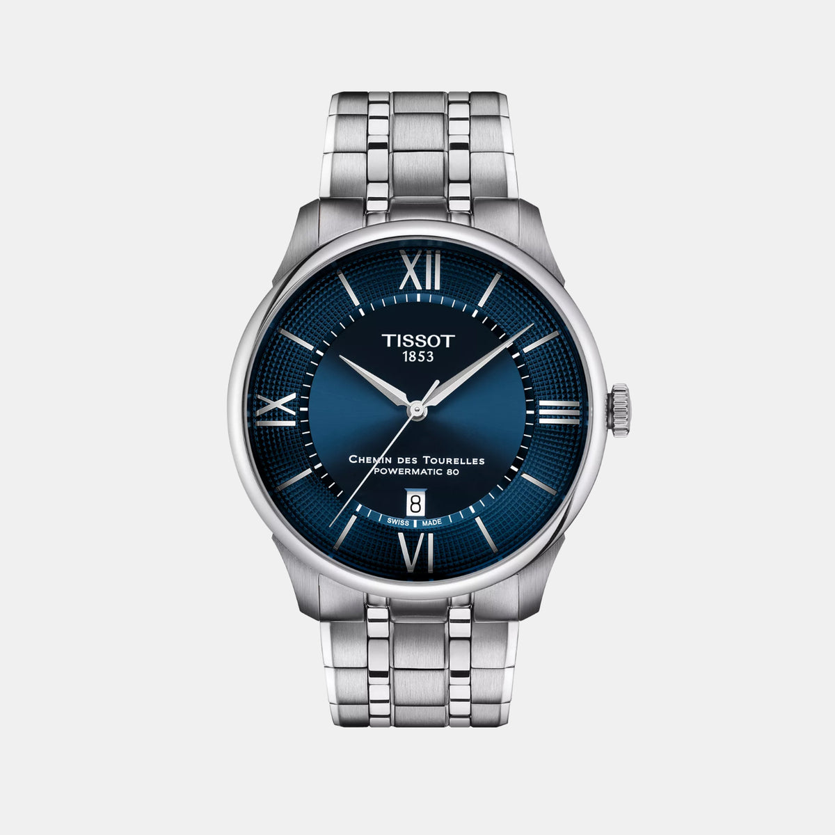 Chemin Des Tourelles Men Automatic Blue Dial Analog Stainless Steel Watch T1394071104800