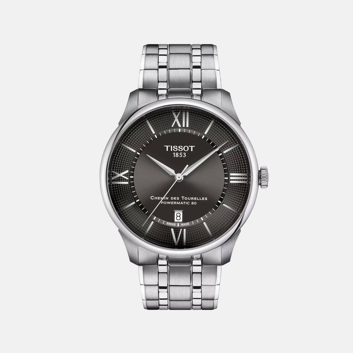 Chemin Des Tourelles Men Automatic Grey Dial Analog Stainless Steel Watch T1394071106800