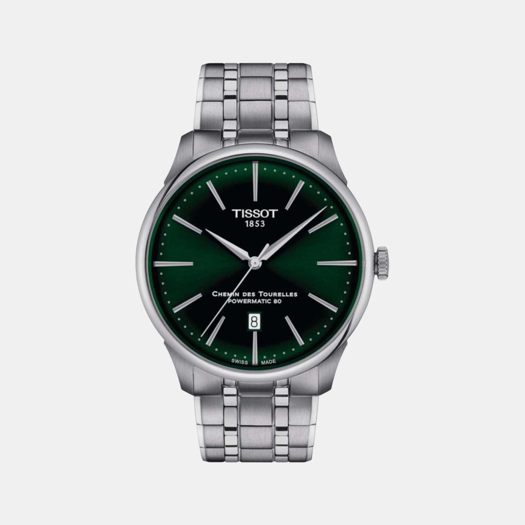 Chemin Des Tourelles Men Automatic Green Dial Analog Stainless steel Watch T1394071109100