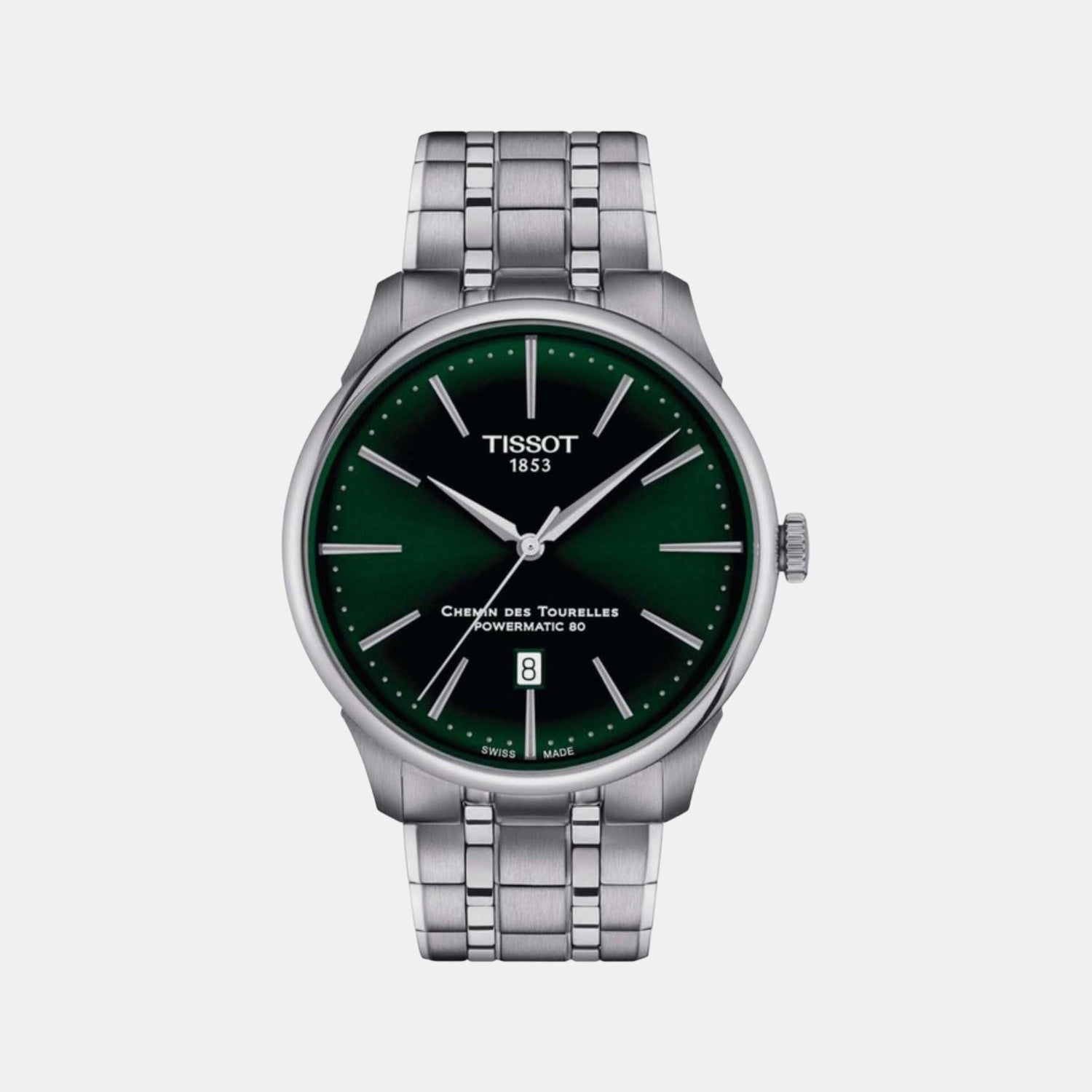 Chemin Des Tourelles Men Automatic Green Dial Analog Stainless steel Watch T1394071109100