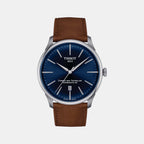 Chemin Des Tourelles Men Automatic Blue Dial Analog Leather Watch T1394071604100