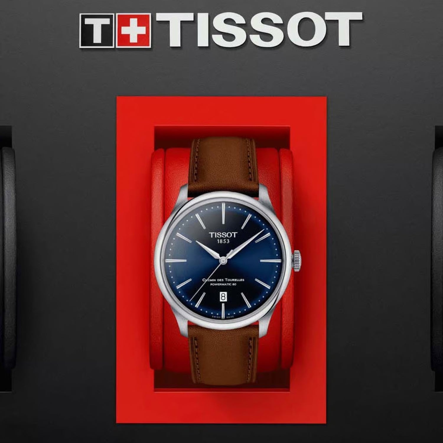 Chemin Des Tourelles Men Automatic Blue Dial Analog Leather Watch T1398071604100