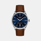 Chemin Des Tourelles Men Automatic Blue Dial Analog Leather Watch T1398071604100