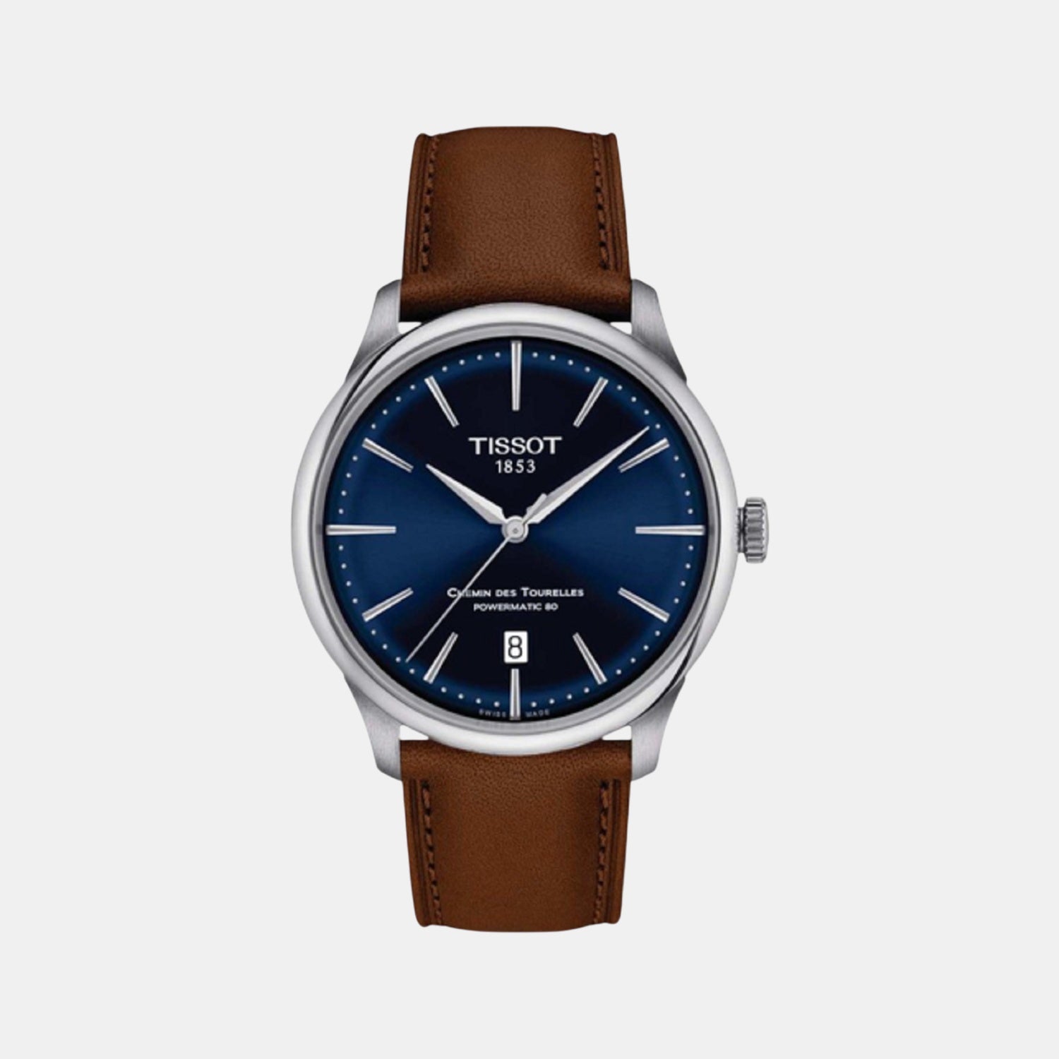 Chemin Des Tourelles Men Automatic Blue Dial Analog Leather Watch T1398071604100