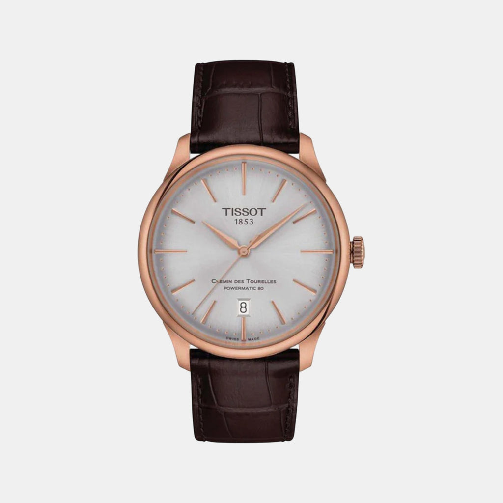 Chemin Des Tourelles Men Automatic Leather Watch T1398073603100