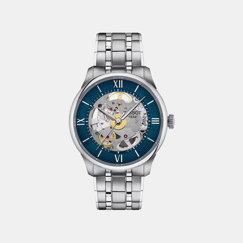 Chemin Des Tourelles Unisex Automatic Blue Dial Analog Stainless Steel Watch T1398361104800