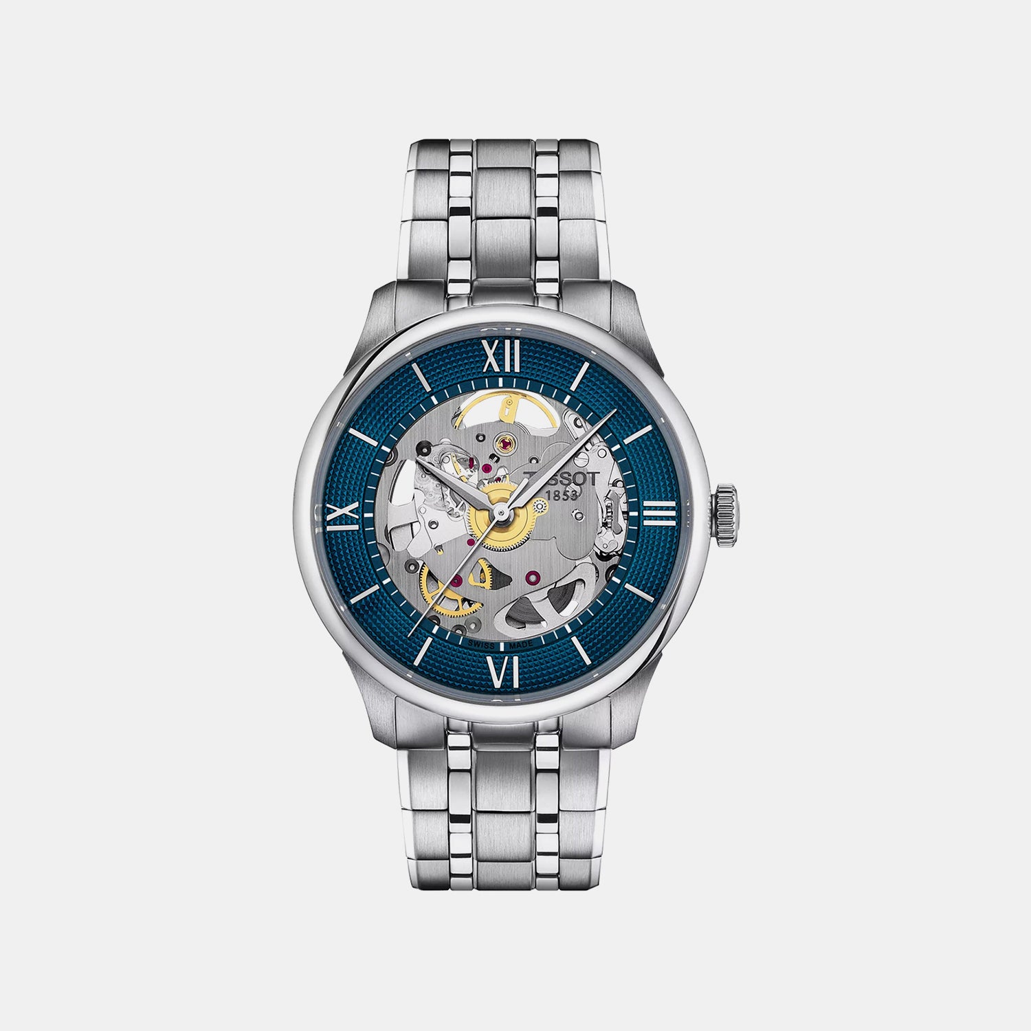 Chemin Des Tourelles Unisex Automatic Blue Dial Analog Stainless Steel Watch T1398361104800
