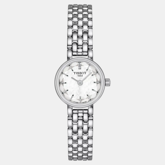 Lovely Women Quartz White Mother Of Pearl Dial Analog Stainless Steel Watch T1400091111100