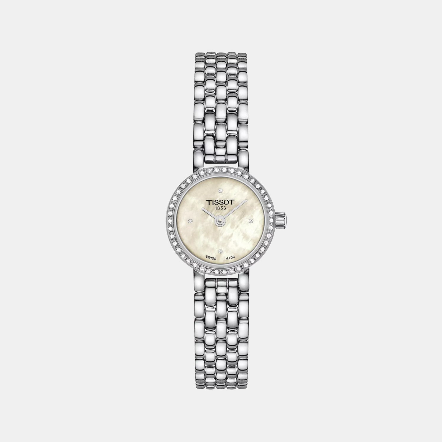 Lovely Women Quartz White Mother Of Pearl Dial Analog Stainless Steel Watch T1400096111600