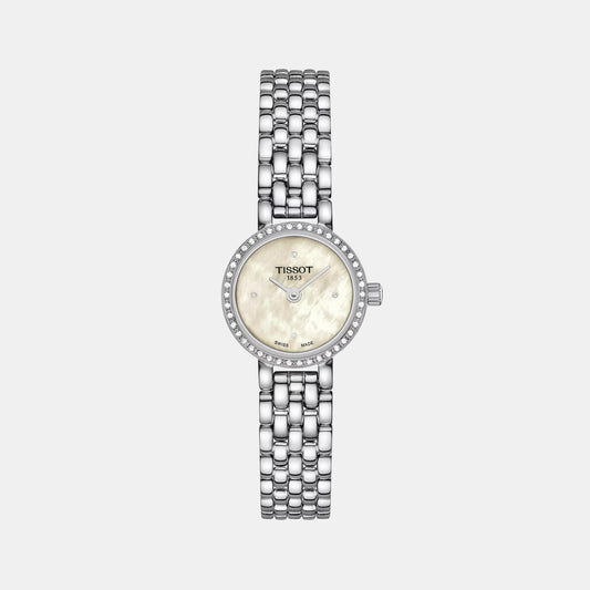Lovely Women Quartz White Mother Of Pearl Dial Analog Stainless Steel Watch T1400096111600