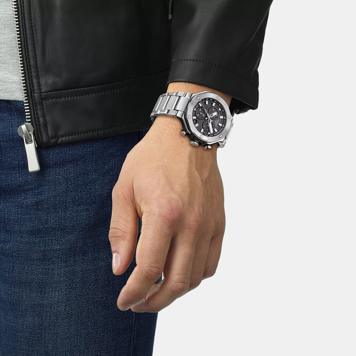 T-Race Men Quartz Black Dial Chronograph Stainless Steel Watch T1414171105101