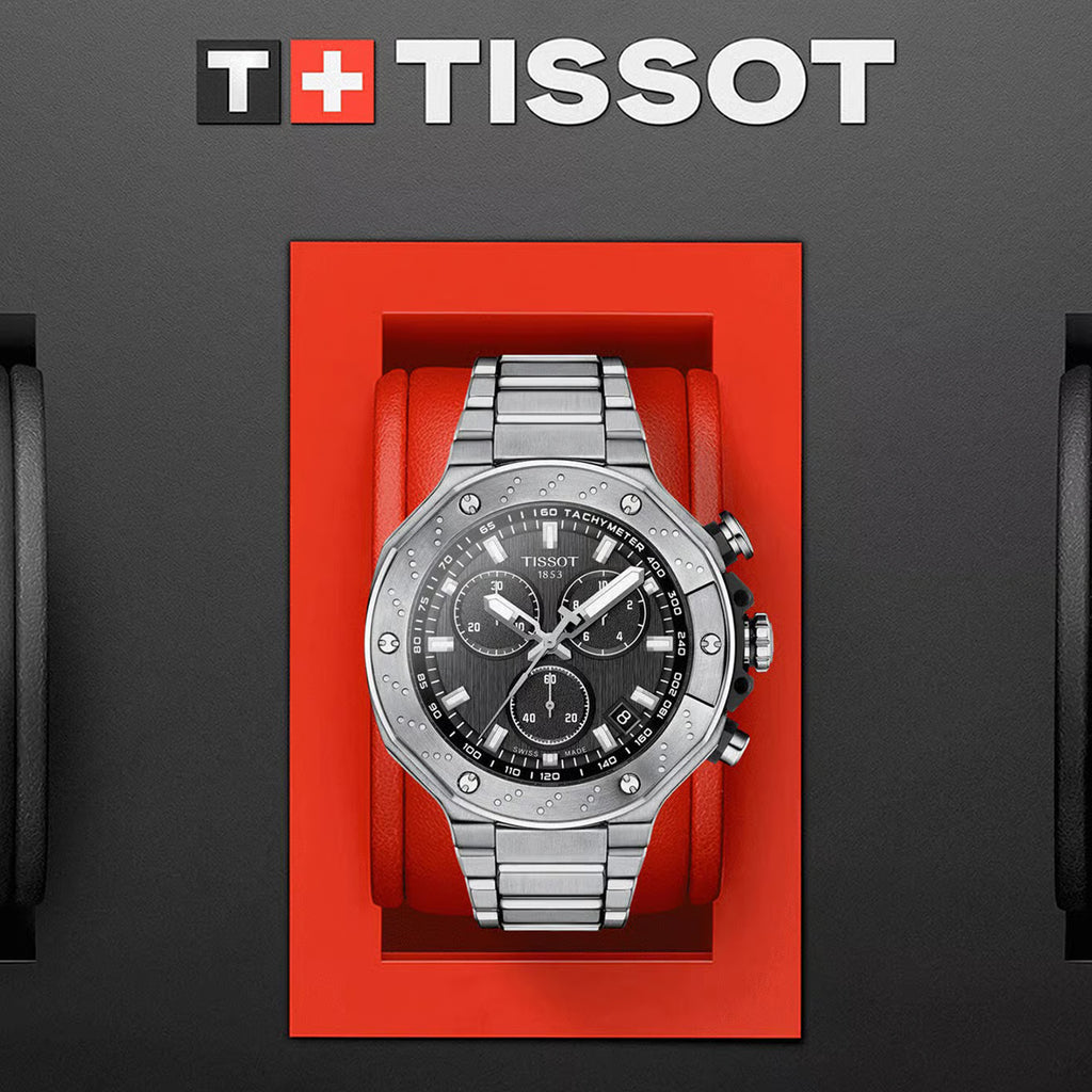 T-Race Men Quartz Black Dial Chronograph Steel Watch T1414171105101