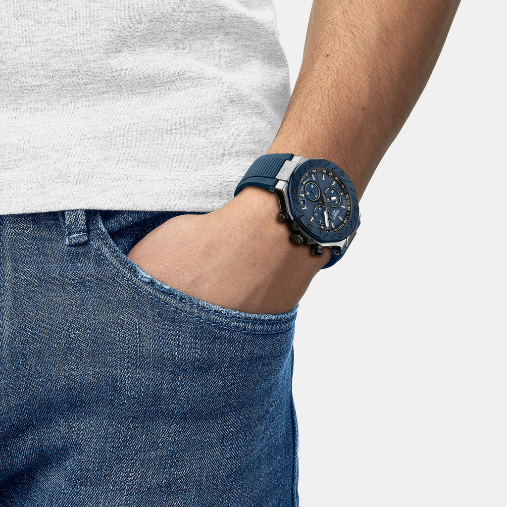 Sport Men Quartz Blue Dial Chronograph Synthetic Watch T1414172704100
