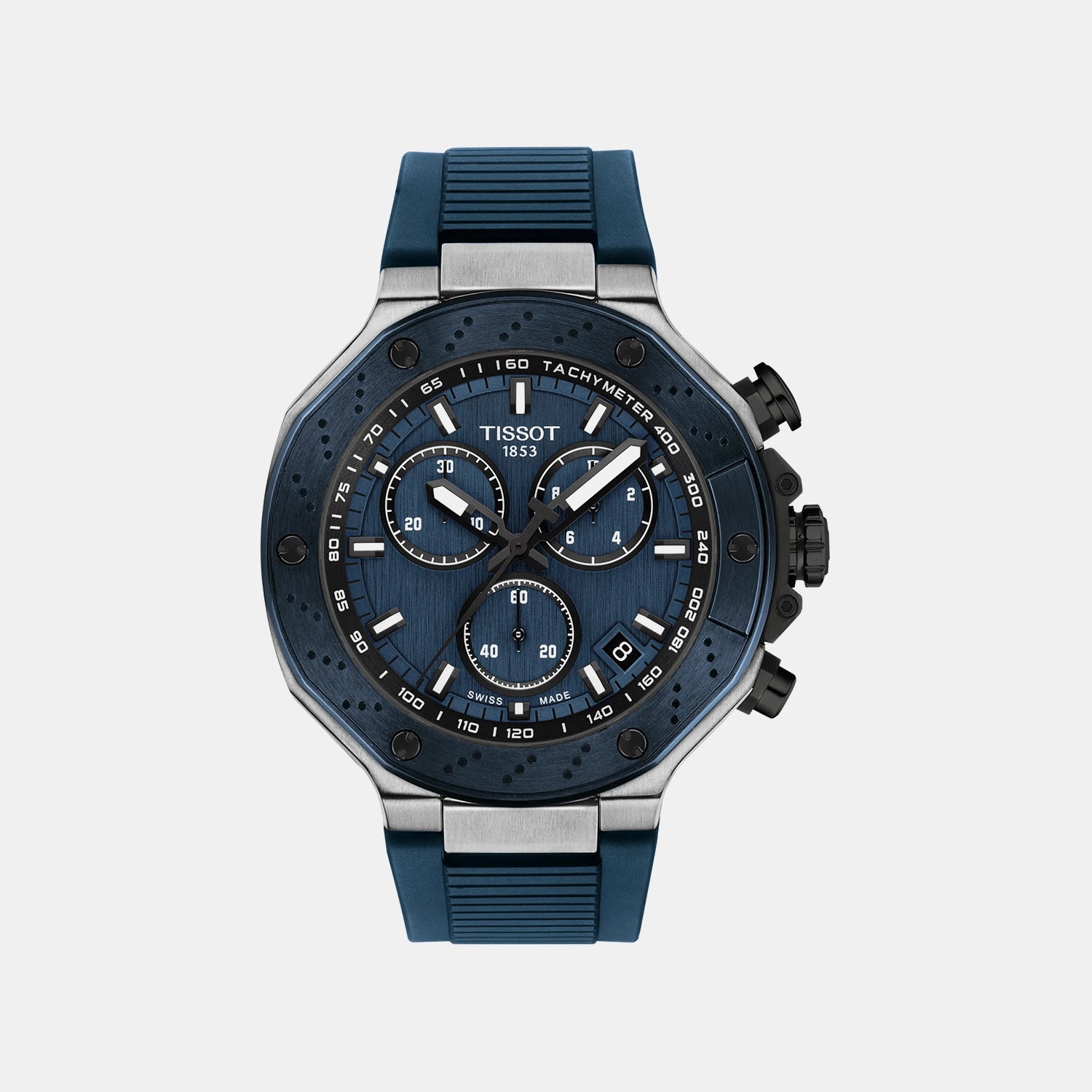 Sport Men Quartz Blue Dial Chronograph Synthetic Watch T1414172704100