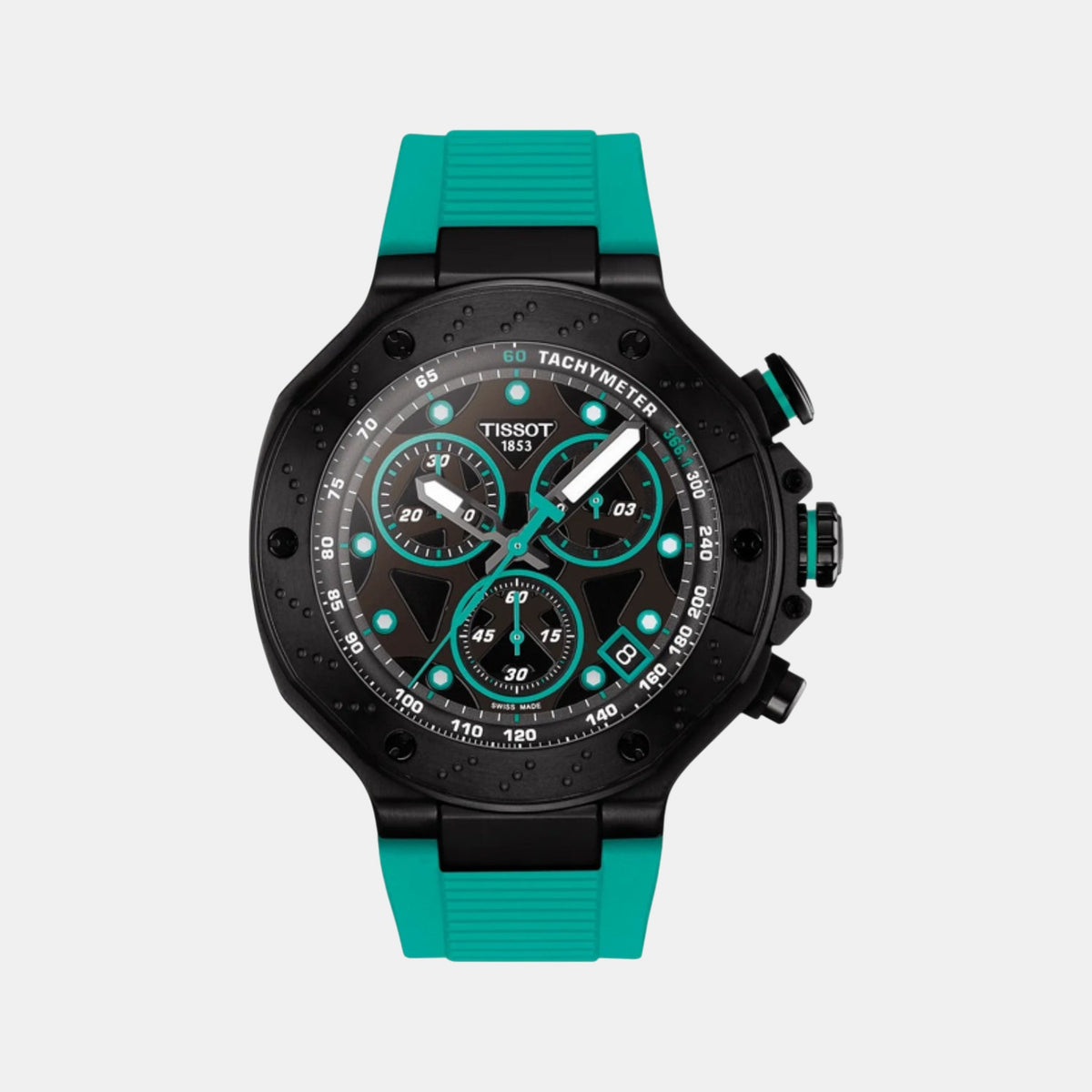T-Race Men Quartz Black Dial Chronograph Silicone Watch T1414173705101