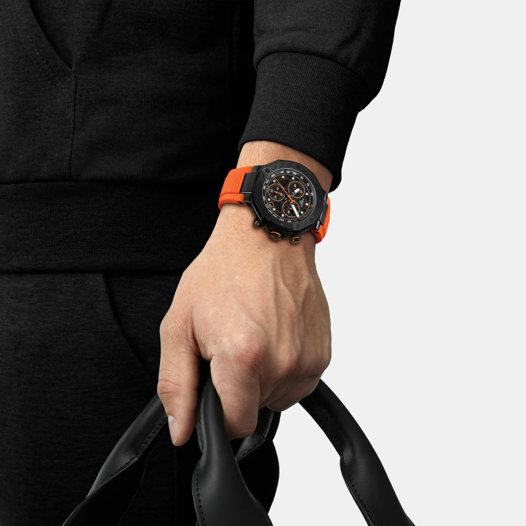 T-Race Men Quartz Black Dial Chronograph Silicone Watch T1414173705102
