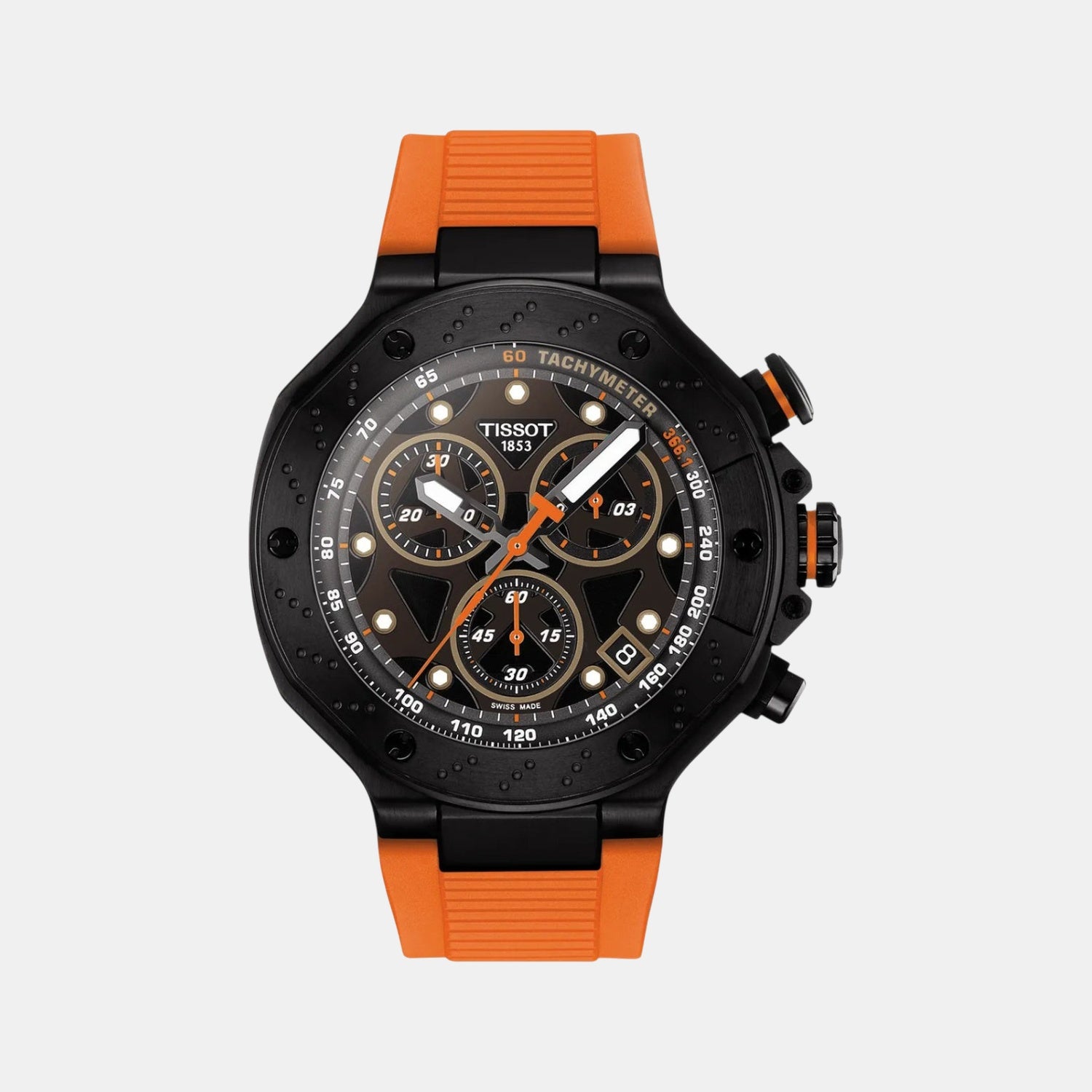 T-Race Men Quartz Black Dial Chronograph Silicone Watch T1414173705102