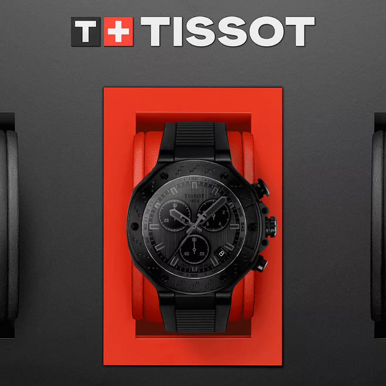 T-Race Men Quartz Grey Dial Chronograph Silicone Watch T1414173706100