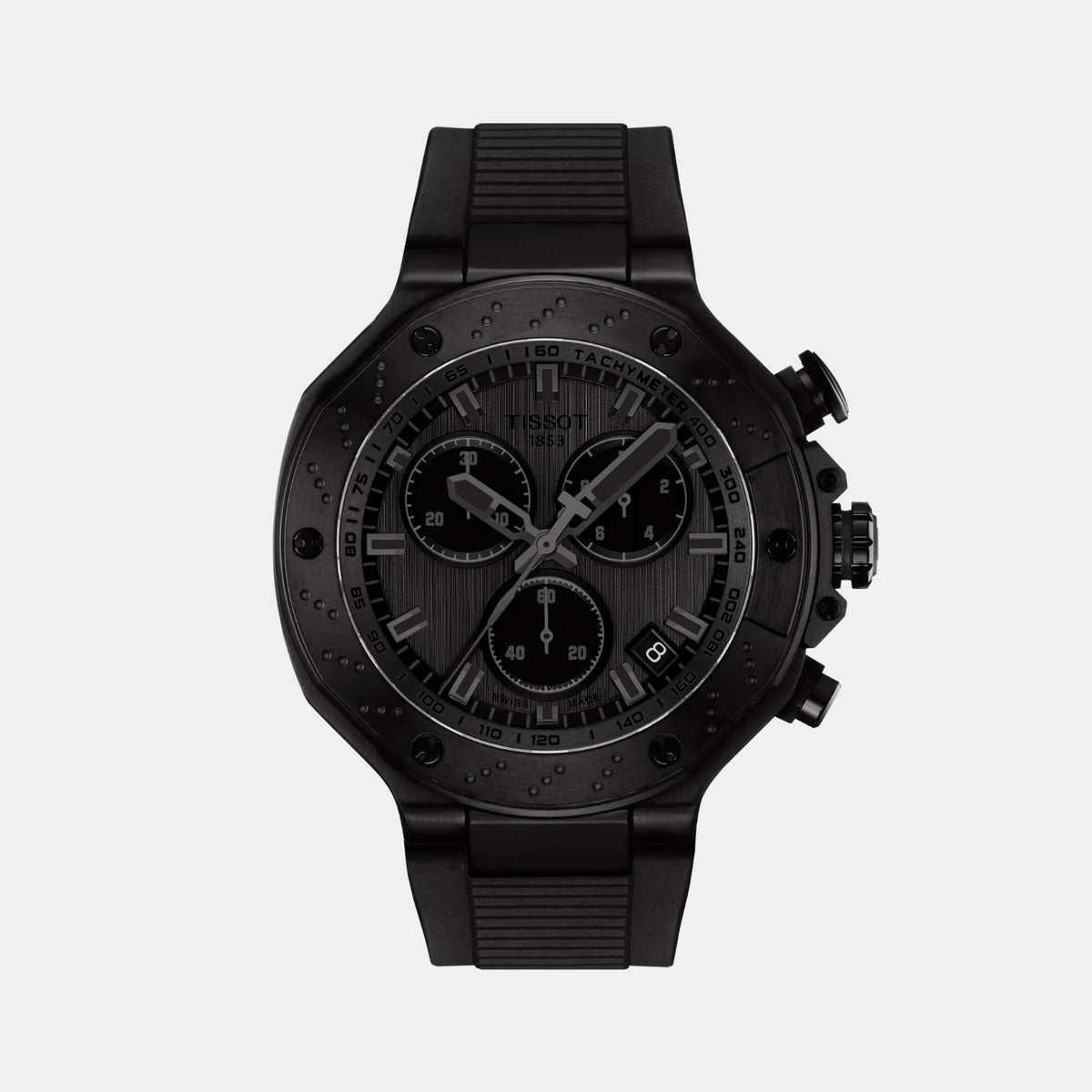 T-Race Men Quartz Grey Dial Chronograph Silicone Watch T1414173706100